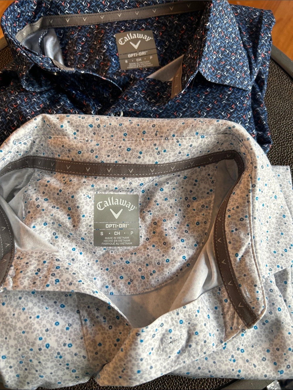 Callaway Men’s Navy and Light Gray Floral Opti-Dri Button-Down Shirt Pack